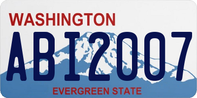 WA license plate ABI2007