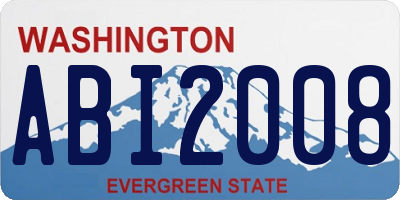 WA license plate ABI2008