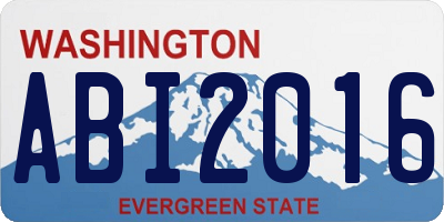 WA license plate ABI2016