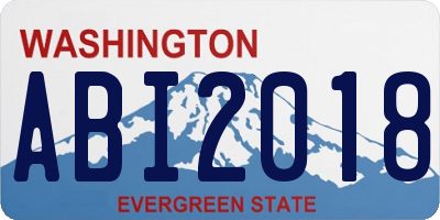 WA license plate ABI2018