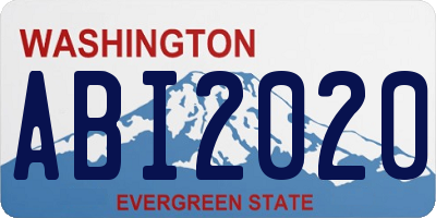 WA license plate ABI2020