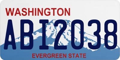 WA license plate ABI2038