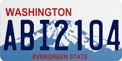 WA license plate ABI2104