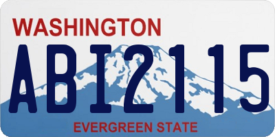 WA license plate ABI2115