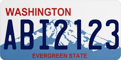 WA license plate ABI2123