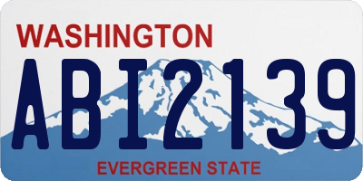 WA license plate ABI2139