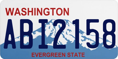 WA license plate ABI2158