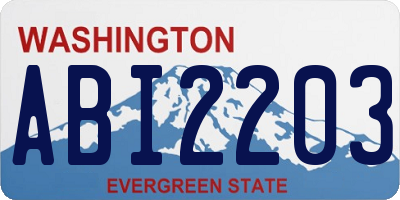 WA license plate ABI2203