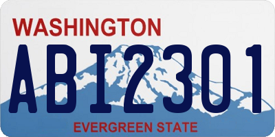 WA license plate ABI2301