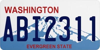 WA license plate ABI2311