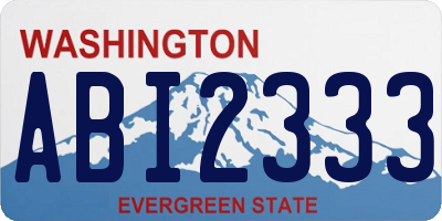WA license plate ABI2333