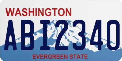 WA license plate ABI2340