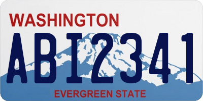 WA license plate ABI2341