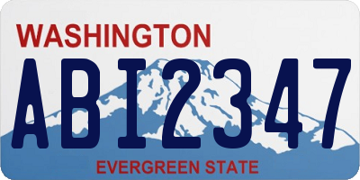 WA license plate ABI2347