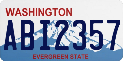 WA license plate ABI2357