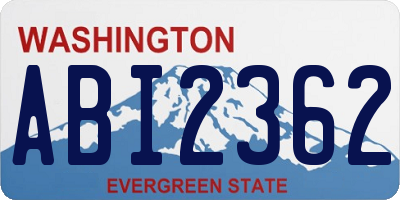 WA license plate ABI2362