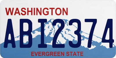 WA license plate ABI2374