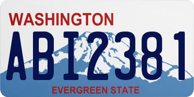 WA license plate ABI2381