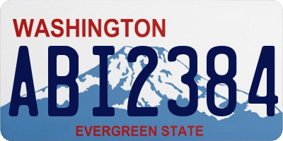 WA license plate ABI2384