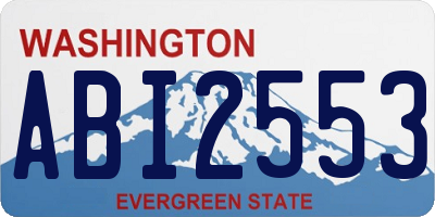 WA license plate ABI2553