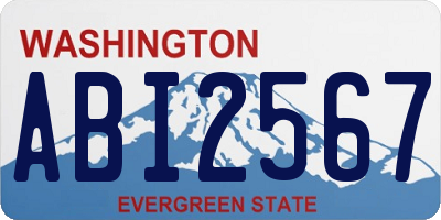 WA license plate ABI2567