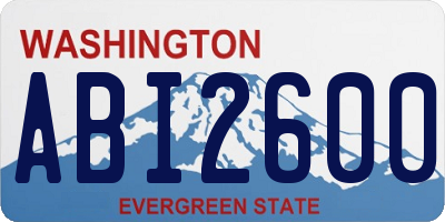 WA license plate ABI2600