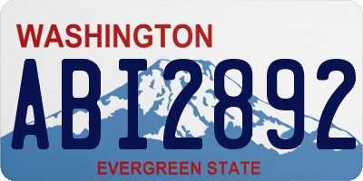 WA license plate ABI2892