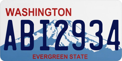 WA license plate ABI2934