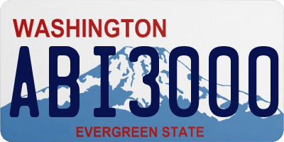 WA license plate ABI3000