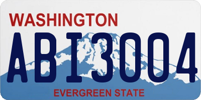 WA license plate ABI3004