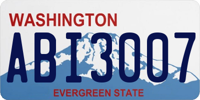 WA license plate ABI3007