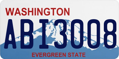 WA license plate ABI3008