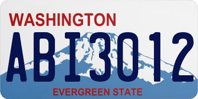 WA license plate ABI3012