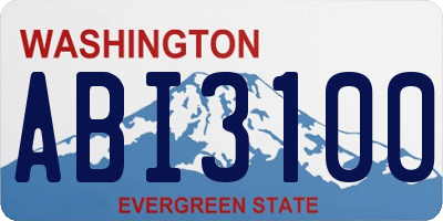 WA license plate ABI3100