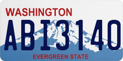 WA license plate ABI3140
