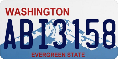 WA license plate ABI3158