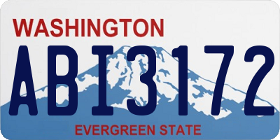 WA license plate ABI3172