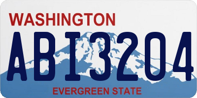 WA license plate ABI3204