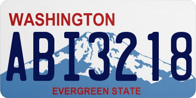 WA license plate ABI3218