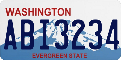 WA license plate ABI3234