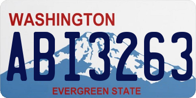 WA license plate ABI3263