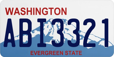 WA license plate ABI3321