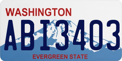 WA license plate ABI3403