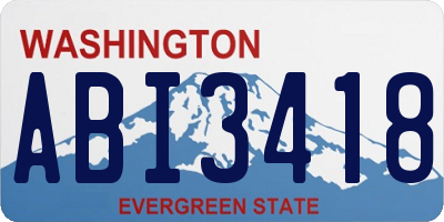 WA license plate ABI3418