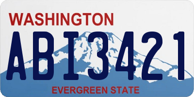 WA license plate ABI3421