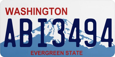 WA license plate ABI3494