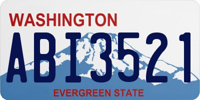 WA license plate ABI3521