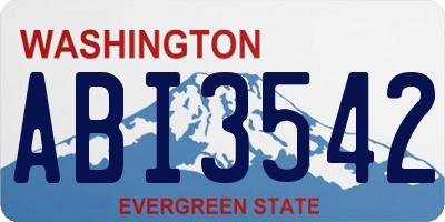 WA license plate ABI3542