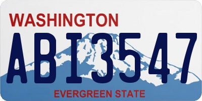 WA license plate ABI3547