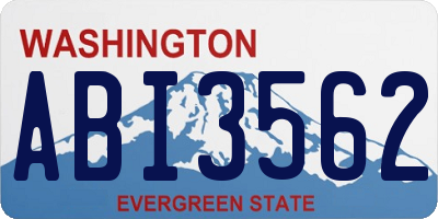 WA license plate ABI3562